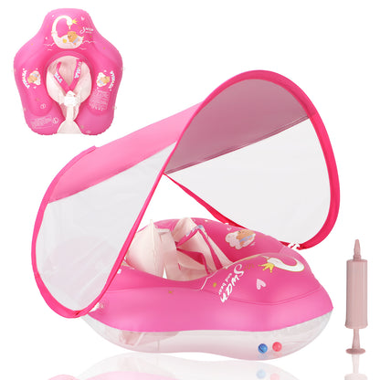 WYRIAZA Baby Pool Float With Canopy, Baby Swimming Float for 3-36 Months