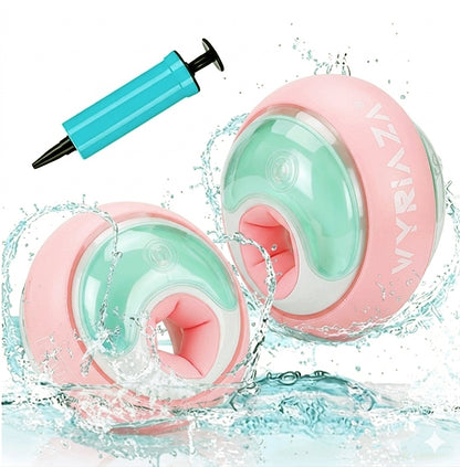 WYRIAZA Kinder Schwimmflügel (1-6 Jahre) - 3 unabhängige Airbags aufblasbare Poolschwimmer für Kleinkinder 5-20 kg, rutschfeste weiche Schwimmringe (Pink)