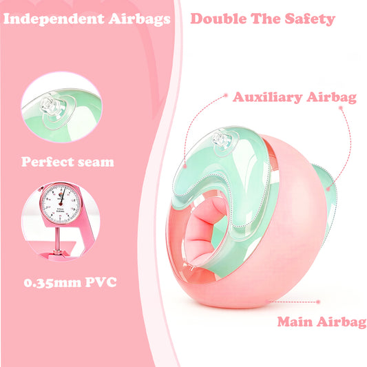 WYRIAZA Brassards de Natation pour Enfants (1-6 Ans) - Flotteurs de Piscine Gonflables à 3 Airbags Indépendants pour Tout-Petits 5-20kg, Anneaux de Natation Doux Antidérapants (Rose)