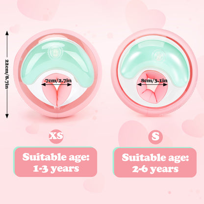 WYRIAZA Kinder Schwimmflügel (1-6 Jahre) - 3 unabhängige Airbags aufblasbare Poolschwimmer für Kleinkinder 5-20 kg, rutschfeste weiche Schwimmringe (Pink)
