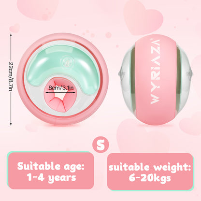 WYRIAZA Kinder Schwimmflügel (1-6 Jahre) - 3 unabhängige Airbags aufblasbare Poolschwimmer für Kleinkinder 5-20 kg, rutschfeste weiche Schwimmringe (Pink)