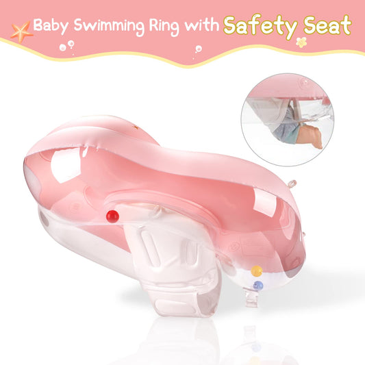 WYRIAZA Bouée Bébé de Luxe - Rose (avec pare-soleil SPF 50+)