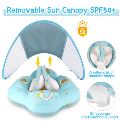 WYRIAZA Bouée Bébé de Luxe - Bleu Océan (avec Canopy Anti-UV UPF 50+)
