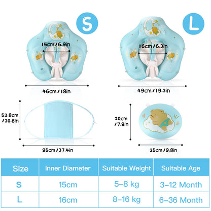 WYRIAZA Bouée Bébé de Luxe - Bleu Océan (avec Canopy Anti-UV UPF 50+)
